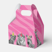 Roze Safari Oerwoud Oproep Alle Dieren Voorkeur Bo Bedankdoosjes (Achterkant)