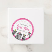 Roze Safari Oerwoud roept alle dieren verjaardag Bedankjes Labels (In situ)