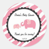 Roze Safari Olifant Sticker (Voorkant)