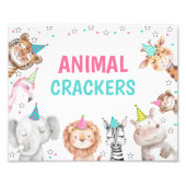 Roze Safari Party Dieren Verjaardagsfeestje Teken Foto Afdruk (Voorkant)