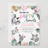 Roze Safari roept alle partijdieren op 3e verjaard Kaart (Voorkant)
