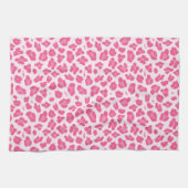 Roze Safari - Roze Leopard Print Theedoek (Horizontaal)