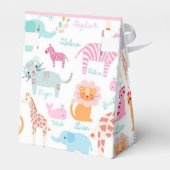 Roze Safari Thema Baby shower Bedankdoosjes (Achterkant)