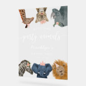 Roze Safari Thema Verjaardagsfeest Welkomstbord Acryl Bord (Hoek)