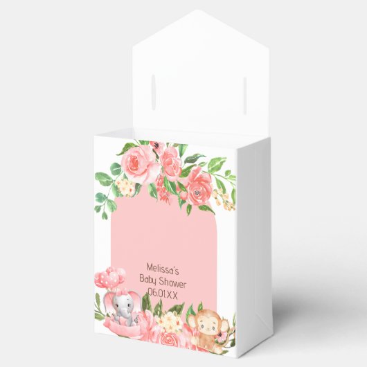 Roze Safari Theme Party Favor Tent Box Bedankdoosjes (Geopend)