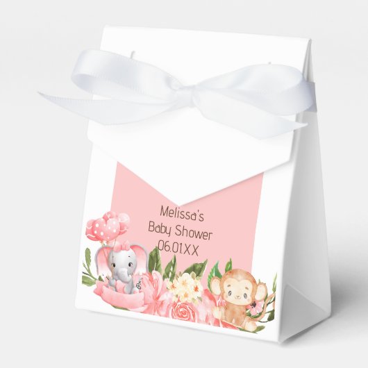 Roze Safari Theme Party Favor Tent Box Bedankdoosjes (Voorkant Zijde)