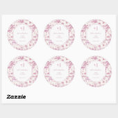 Roze Safari Toile de Jouy | Baby Shower Ronde Sticker (Vel)