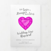 Roze saffier aangepaste foto bruiloortsvowel verni drieluik programma (Cover)