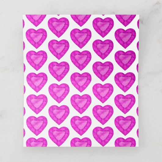 Roze saffierse waterverf gastgoedkaarten plaatskaartje (Binnenkant ongevouwen)