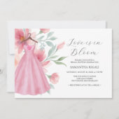 Roze & Sage Blauw Bruids Douche Uitnodigingen Onli (Voorkant)