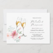 Roze & Sage Blue Petals & Prosecco Vrijgezellenfee Kaart (Voorkant)