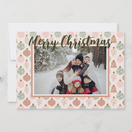 Roze Sage Boho Ornamenten Fotosjabloon Kaart (Voorkant)