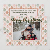 Roze Sage Boho Ornamenten Fotosjabloon Kaart (Voorkant / Achterkant)