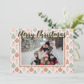 Roze Sage Boho Ornamenten Fotosjabloon Kaart (Staand voorkant)