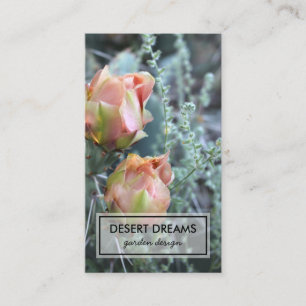 Roze Sage Cactus Flower Desert Garden Photo Travel Visitekaartje