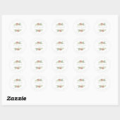 Roze Sage Custom Garland Wedding Sanitizer Ronde Sticker (Vel)