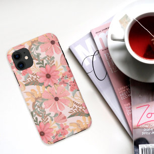 Roze Sage Green Floral laat Waterverf Pattern Case-Mate iPhone Case
