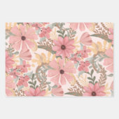 Roze Sage Green Floral laat Waterverf Pattern Inpakpapier Vel (Voorkant 3)