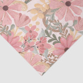 Roze Sage Green Floral laat Waterverf Pattern Tissuepapier (Detail)