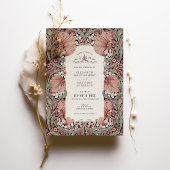 Roze Sage Groen  Elegantie Pimpernel Bruiloft Kaart