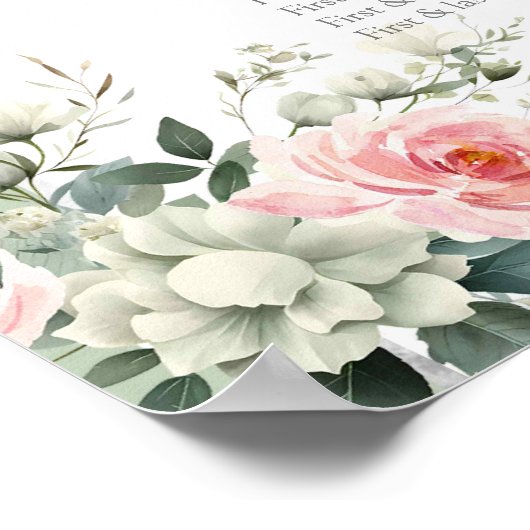 Roze Sage Groen Quinceañera Zitkaarten Teken Poster (Hoek)