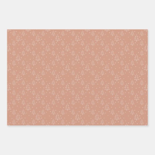 Roze Sage Groene Boho Kerstboom Inpakpapier Vel (Voorkant 2)