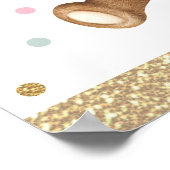 Roze Sage Groene Teddybeer Ballon Welkom Baby Poster (Hoek)