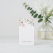 Roze & Sage Mint Groen Moderne Bloemen Chic Elegan Visitekaartje (Staand voorkant)