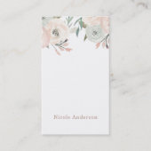 Roze & Sage Mint Groen Moderne Bloemen Chic Elegan Visitekaartje (Voorkant)
