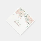 Roze & Sage Mint Groen Moderne Bloemen Elegant Servetten (Hoek)