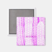 Roze Saguaro Cactus Foto Kunst Fun Magneet (Voorkant / Achterkant)