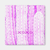 Roze Saguaro Cactus Foto Kunst Fun Magneet (Voorkant)