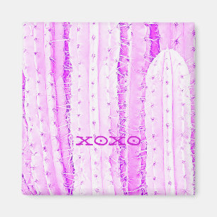 Roze Saguaro Cactus Foto Kunst Fun Magneet