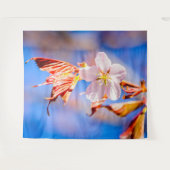 Roze Sakura Bloem Blauwe Lucht Wandkleed (Voorkant (horizontaal))