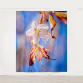 Roze Sakura Bloem Blauwe Lucht Wandkleed (Voorkant)