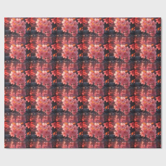 Roze sakura bloemen boven water | Serene Spring Na Cadeaupapier (Vlak)