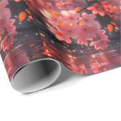 Roze sakura bloemen boven water | Serene Spring Na Cadeaupapier (Rol Hoek)