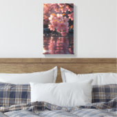 Roze sakura bloemen boven water | Serene Spring Na Canvas Afdruk (Insitu (Slaapkamer))
