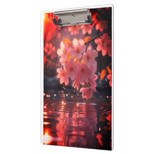 Roze sakura bloemen boven water | Serene Spring Na Klembord (Links)