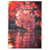 Roze sakura bloemen boven water | Serene Spring Na Klembord (Achterkant)