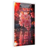 Roze sakura bloemen boven water | Serene Spring Na Klembord (Rechts)