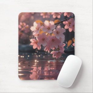Roze sakura bloemen boven water   Serene Spring Na Muismat