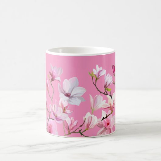 Roze Sakura Bloemen Design Koffiemok (Center)