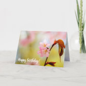 Roze Sakura-bloemen en rode bladeren in Springtime Kaart (Voorkant)