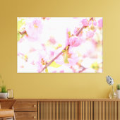 Roze sakura bloemen - Japanse kersbloesem Canvas Afdruk (Insitu (Woonkamer))