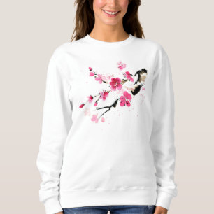 Roze Sakura bloemen Lente Schilderkunst kunst Trui