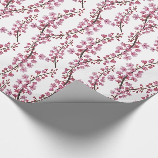 Roze sakura bloemen naadloos patroon cadeaupapier (Hoek)