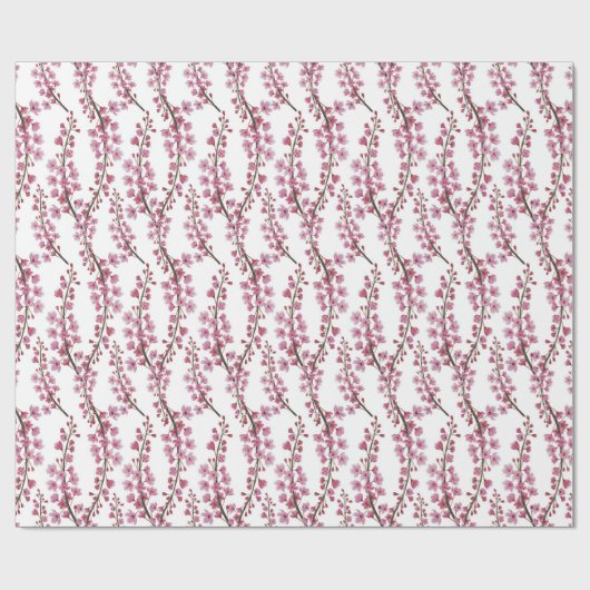 Roze sakura bloemen naadloos patroon cadeaupapier (Vlak)