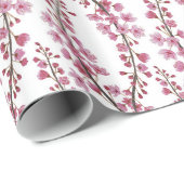 Roze sakura bloemen naadloos patroon cadeaupapier (Rol Hoek)