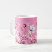 Roze Sakura Bloemen Ontwerp  Koffiemok (Voorkant links)